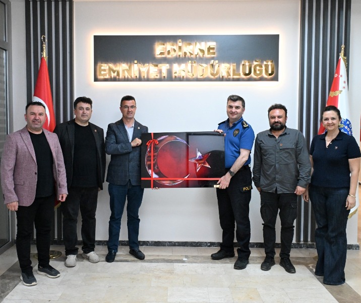 EDİRNE GAZETECİLER DERNEĞİ’NDEN İL EMNİYET MÜDÜRÜ MUHİTTİN AYHAN’A ZİYARET
