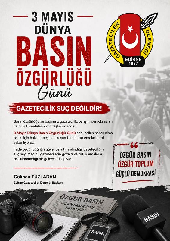 TUZLADAN’DAN 3 MAYIS MESAJI: “BASIN ÖZGÜRLÜĞÜ TOPLUMUN ORTAK HAKKIDIR”